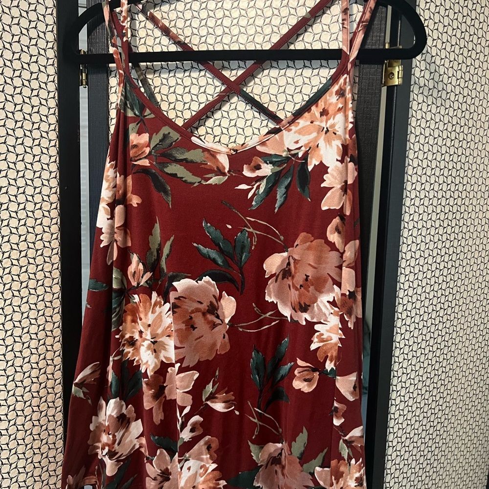 Papermoon Floral Strappy Back Tank Top – Plus Size 2X